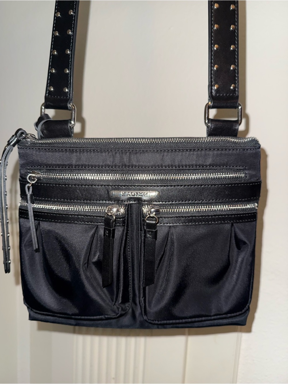 Brighton City Lights Austin Black Crossbody Hobo Bag Handbag Purse